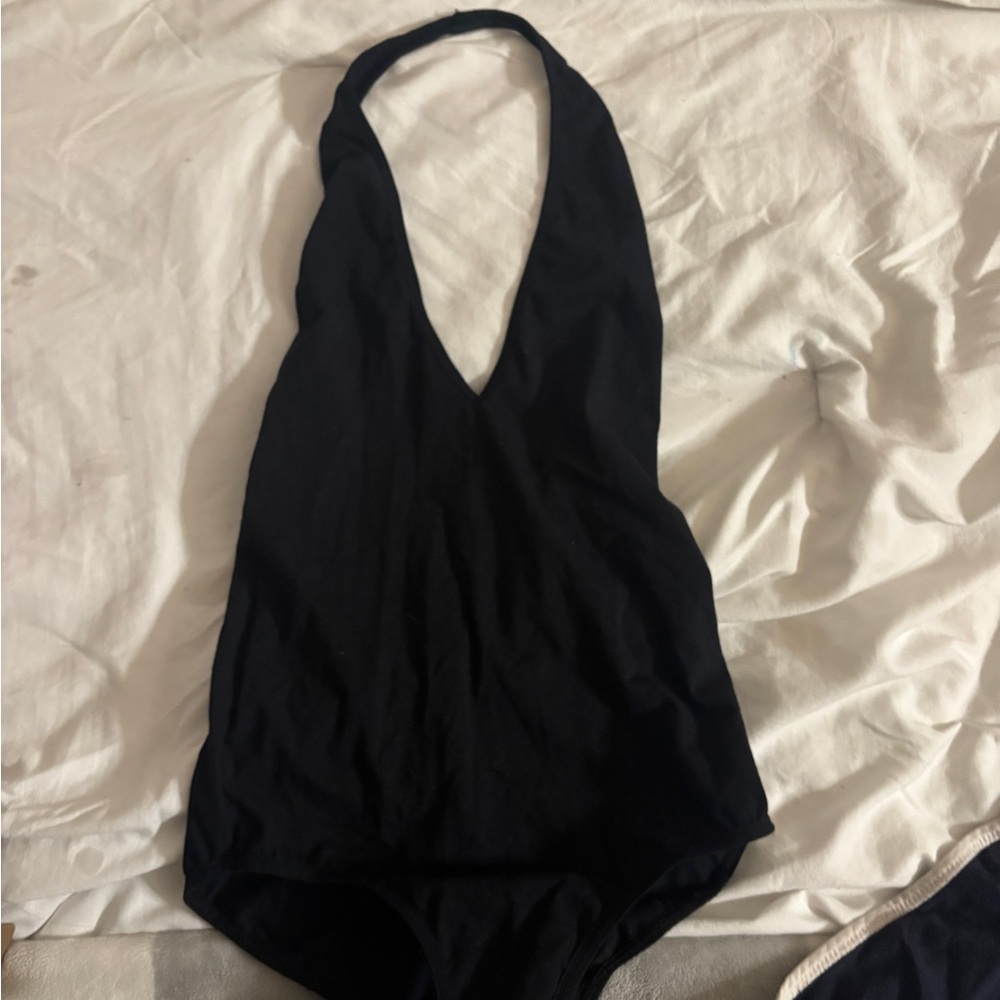 American Apperal Black Halter One Piece
